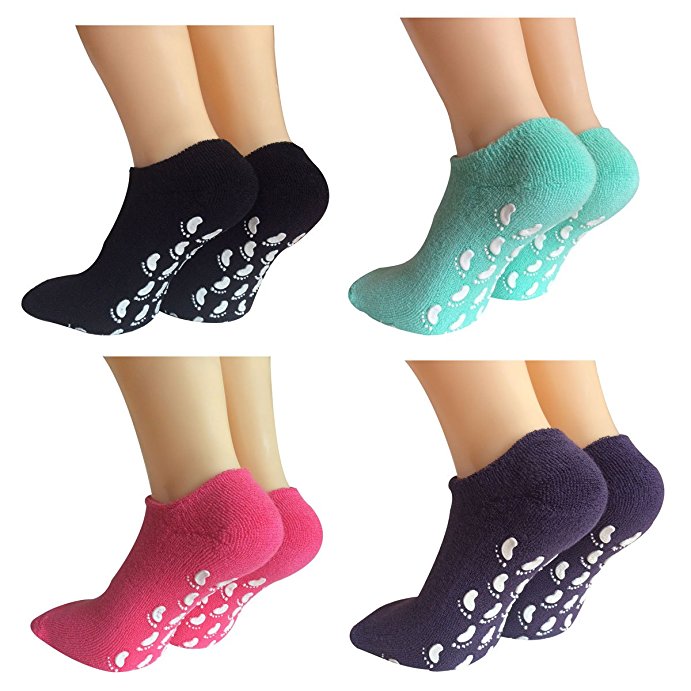 Non Slip Women Grips Cotton Casual Floor Hospital Socks, 4 Pack – Lantee